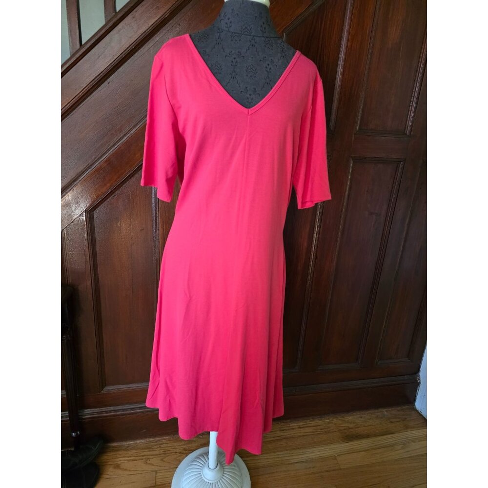 Talbots Petites L Pink V-Neck Dress